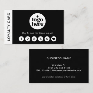Black Logo Modern Professional Loyalty Card