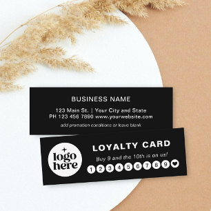 Black Logo Modern Professional Loyalty Card