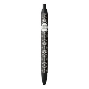 Black Logo On White Art Deco Black Ink Pen