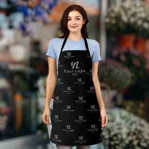 Black Logo pattern Business Company Employee Staff Apron