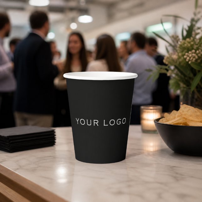 Black logo rectangular paper cups (Creator Uploaded)