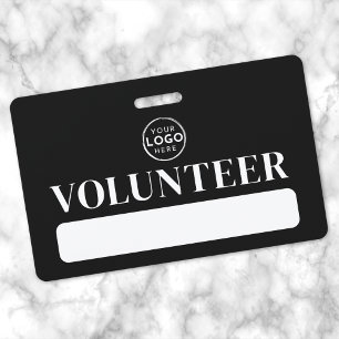 Black Logo Volunteer ID Badge