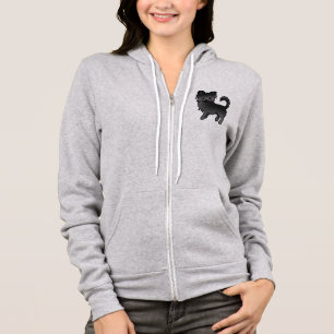 Black Long Coat Chihuahua Cute Cartoon Dog Hoodie