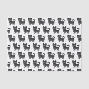 Black Long Coat Chihuahua Cute Dog Pattern Tissue Paper