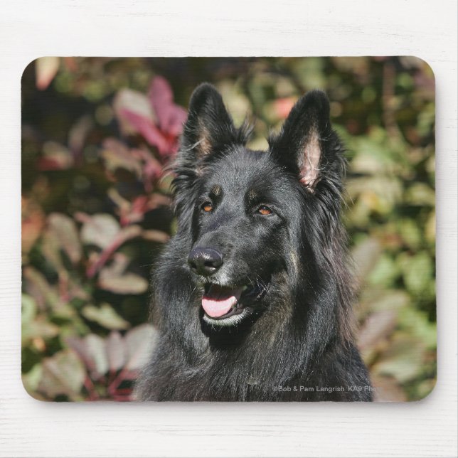 Black Long Haired German Shepherd Mouse Pad (Front)