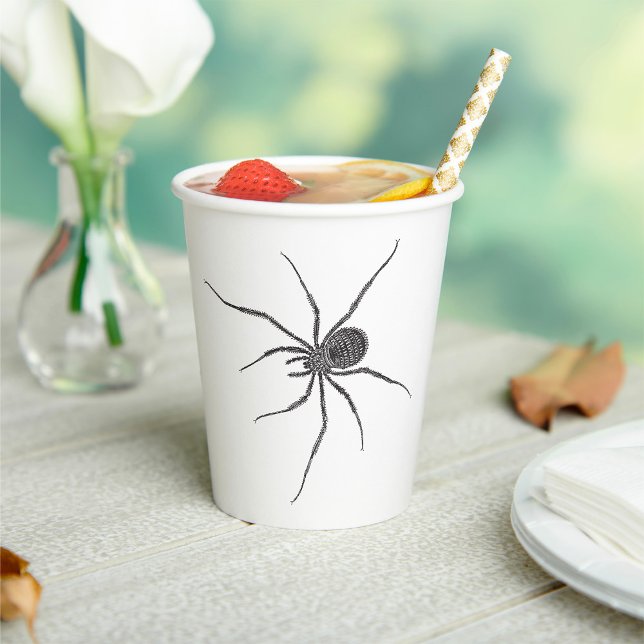 Black Long Leg Spider Creepy Arachnid Paper Cups (Creator Uploaded)