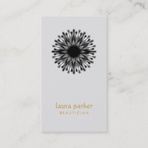 Black Lotus Flower Logo Therapy Yoga Holistic Business Card