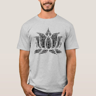 Black Lotus Flower Namaste Yoga  T-Shirt