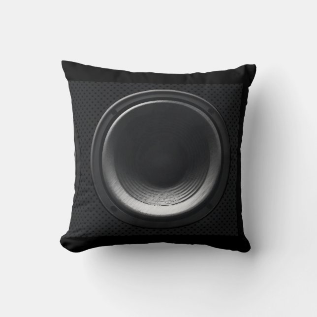 Black Loudspeaker Pillow (Front)