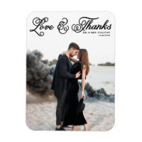 Black Love and Thanks Pretty Script Photo Wedding
