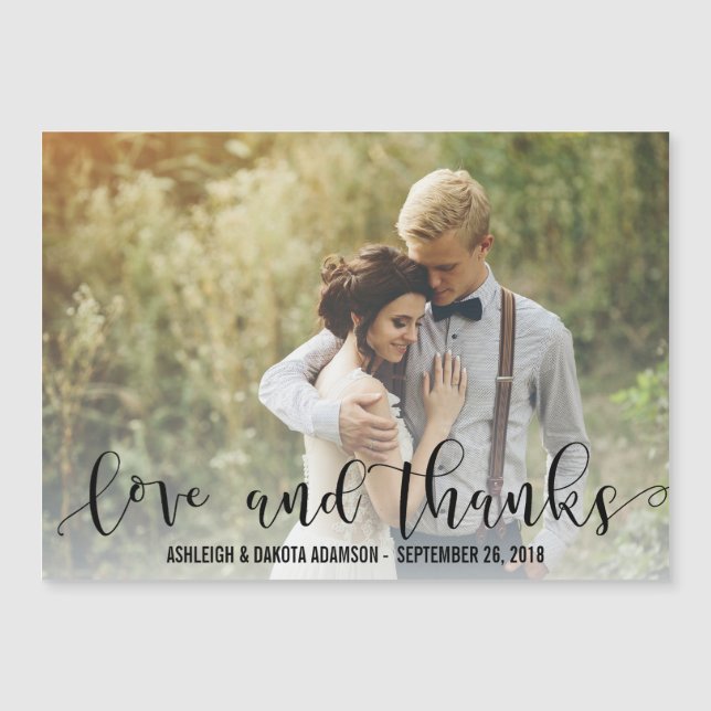 Black Love And Thanks Script | Personalised Photo (Front)