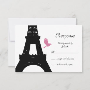 Black Love Birds RSVP Card
