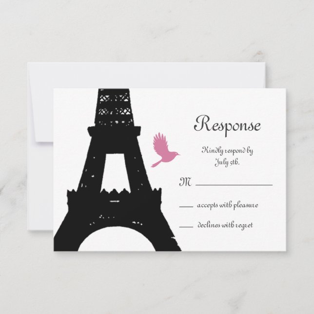 Black Love Birds RSVP Card (Front)