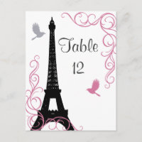 Black Love Birds Table Number