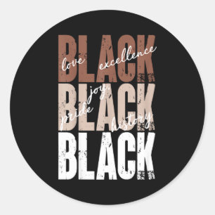 Black Love Excellence Joy Pride Black History Afri Classic Round Sticker