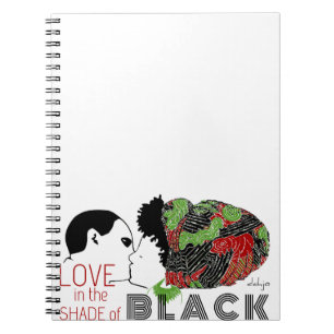 BLACK LOVE in GREEN & RED Spiral Notebook