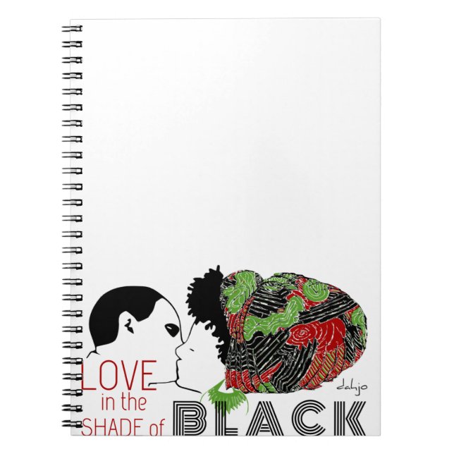 BLACK LOVE in GREEN & RED Spiral Notebook (Front)