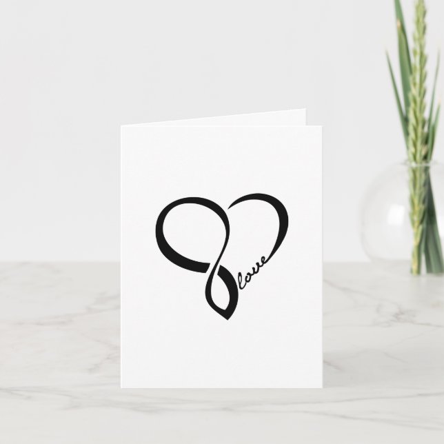 Black Love Infinity Greeting Card (Front)