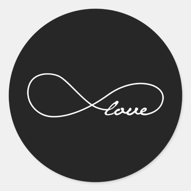 Black Love Infinity Wedding Stickers (Front)
