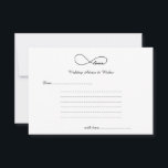 Black Love Infinity Wedding Wishes & Advice Cards<br><div class="desc">Simple,  elegant and classic Black Love Infinity Wedding Wishes & Advice Cards.  Great for weddings,  bridal showers,  wedding rehearsal dinners and wedding anniversaries.  Customise the text to fit your party celebration needs.</div>