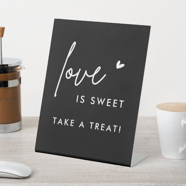 Black Love Is Sweet Please Take A Treat Pedestal Sign (In SItu)