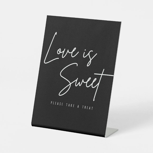 Black Love Is Sweet Take A Treat Dessert Pedestal Sign (Front)