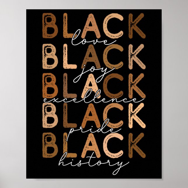 Black Love Joy Excellence Pride History Black Hist Poster (Front)