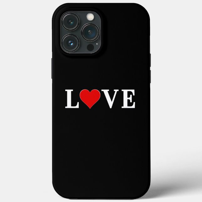 Black LOVE Modern Black and White Case-Mate iPhone Case (Back)