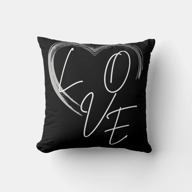 Black Love Throw Pillow (Front)