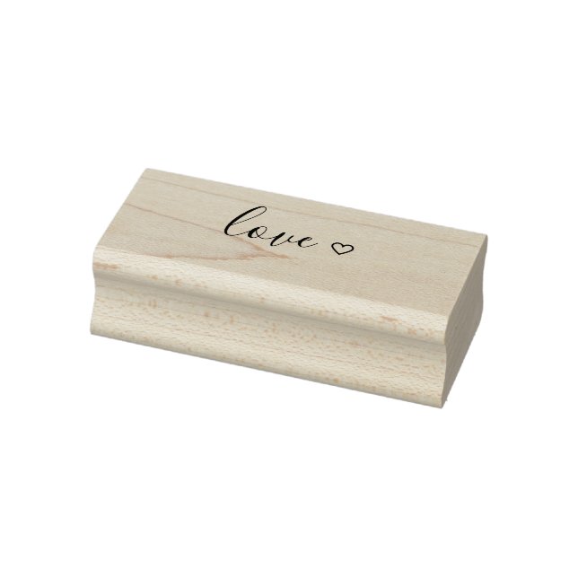 Black Love with Small Heart Rubber Stamp (Stamp)