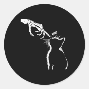 Black Lover Skeleton Hand Boop Funny Halloween 202 Classic Round Sticker