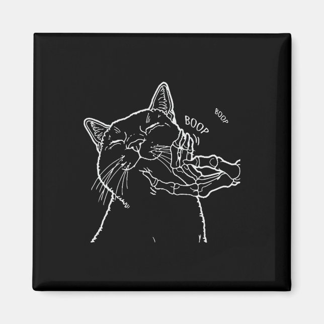 Black Lover Skeleton Hand Boop Funny Halloween 202 Magnet (Front)
