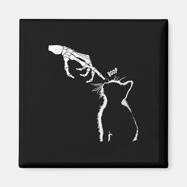 Black Lover Skeleton Hand Boop Funny Halloween 202 Magnet (Front)