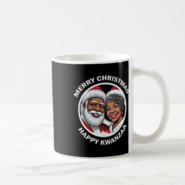 Black Loving Santa Claus And Mrs. Claus Christmas  Coffee Mug (Right)
