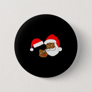 Black Loving Santa Claus And Mrs. Claus Ethnic Chr 6 Cm Round Badge