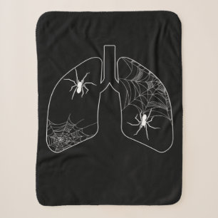 Black Lungs Spider Webs Halloween Spider Sherpa Blanket