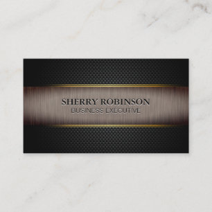 Black Lux Mesh Dark Metallic Brushed Business Card