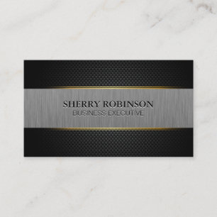 Black Lux Mesh Metallic Brushed Banner Business Card