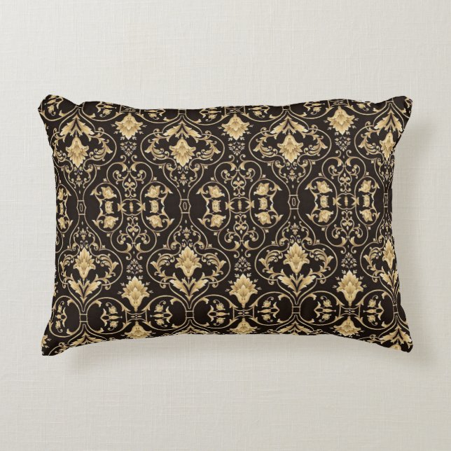 Black Luxurious Patter Decorative Cushion (Front)
