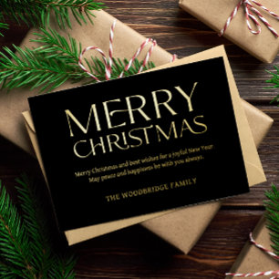 Black Luxury Christmas Card Elegant Font  photo