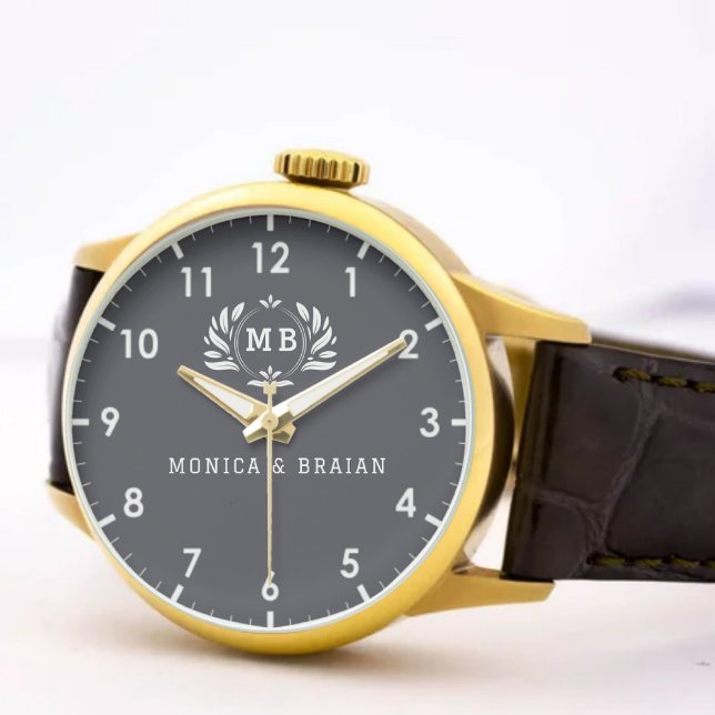 Black Luxury Initials Weddings  Anniversaries Watch (Creator Uploaded)