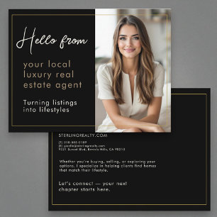 Black Luxury Real Estate Marketing Postcard