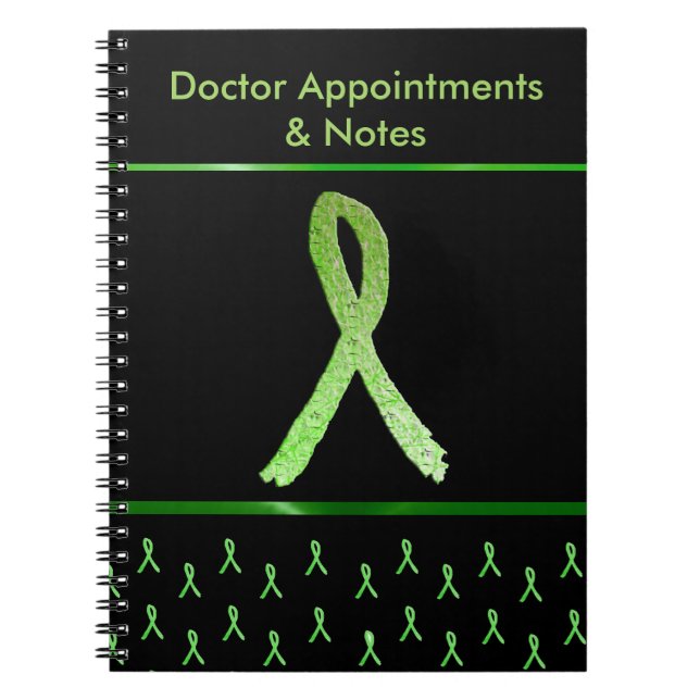 Black Lyme Disease Awareness Ribbon Notebook (Front)