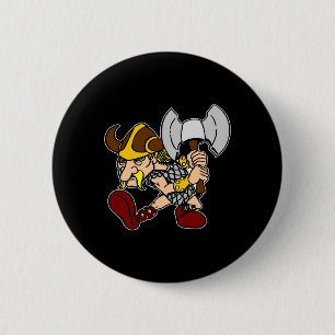 Black Mad Viking2 6 Cm Round Badge
