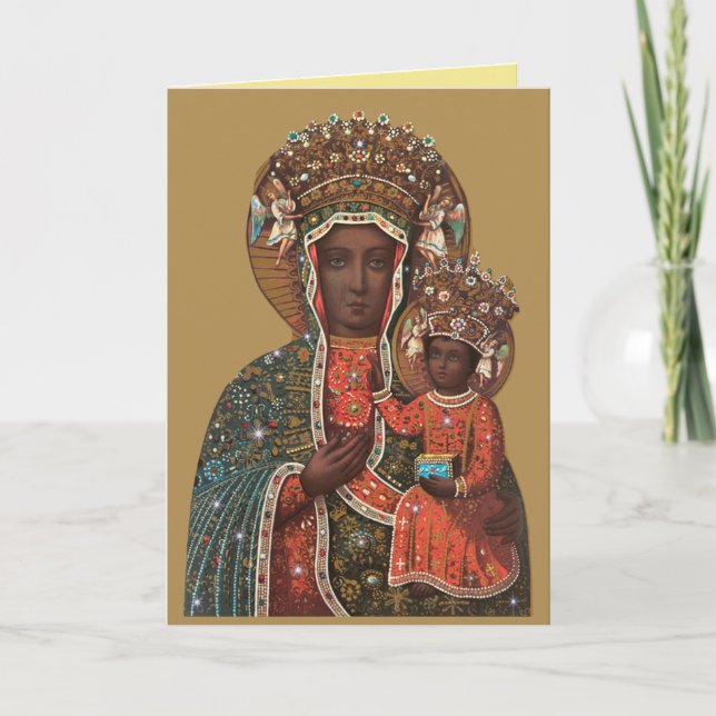Black Madonna and Child Christmas Card (Front)