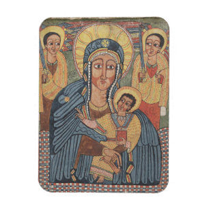 Black Madonna and Child, Ethiopian Christmas Magnet