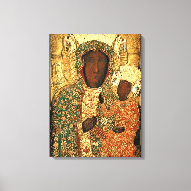 Black Madonna and Child Our Lady of Czestochowa Canvas Print (Front)