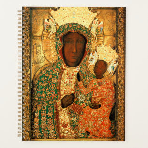 Black Madonna and Child Our Lady of Czestochowa Planner