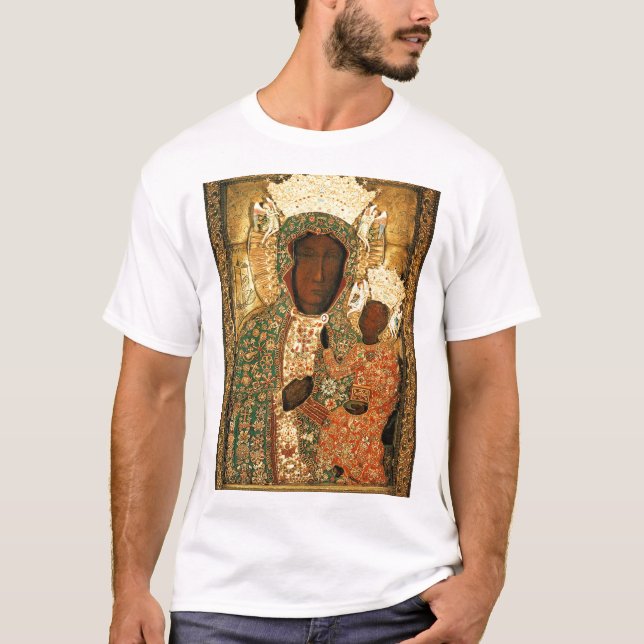 Black Madonna and Child Our Lady of Czestochowa T-Shirt (Front)