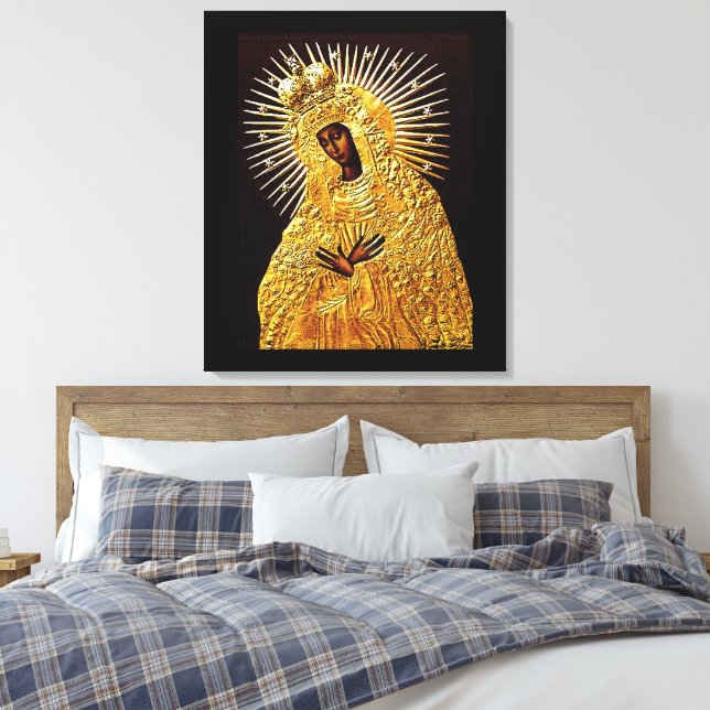 Black Madonna in Prayer ...   Canvas Print (Insitu(Bedroom))